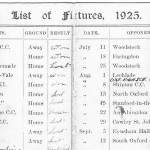 Oxford Downs CC - 1925 Fixtures