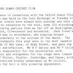 Oxford Downs CC - 1929 Dance Report