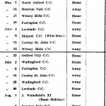 Oxford Downs CC - 1938 Fixtures