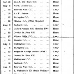 Oxford Downs CC - 1939 Fixtures